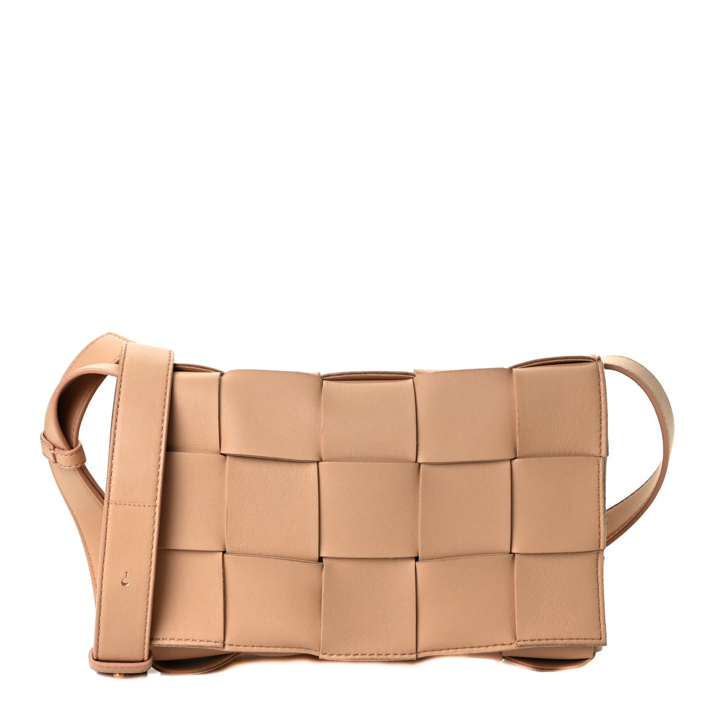 Lambskin Maxi Intrecciato Cassette Crossbody Bag Almond