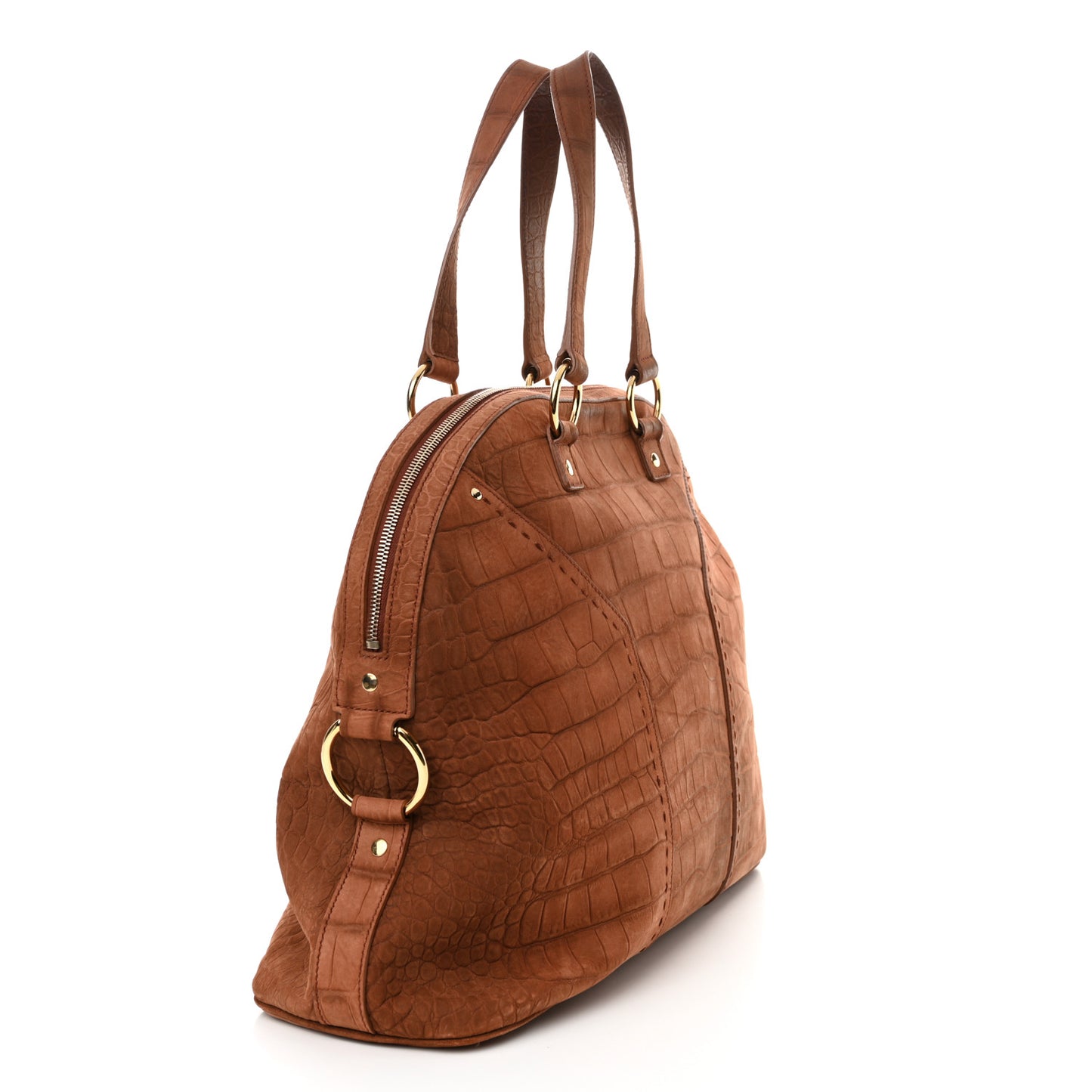 Nubuck Crocodile Embossed Oversized Muse Brown