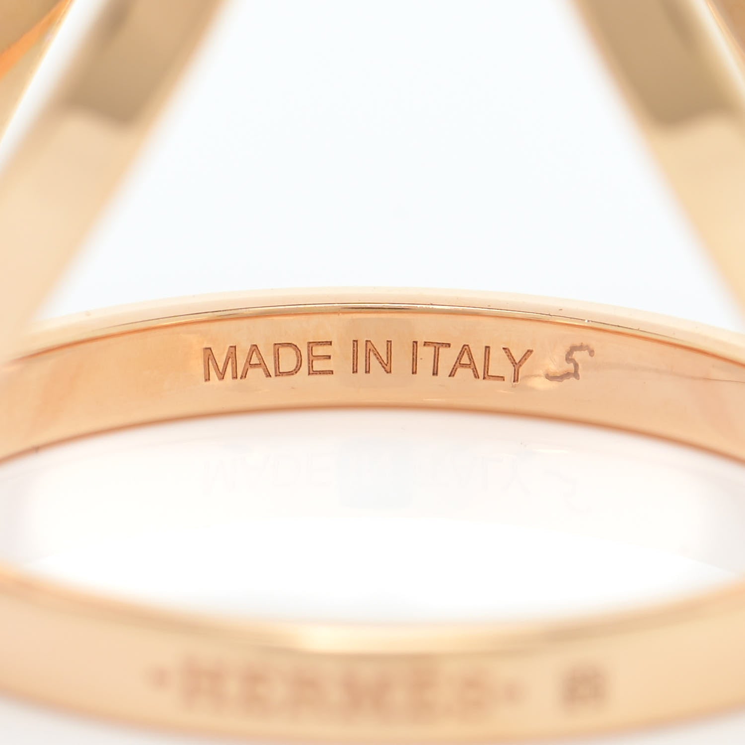 Hermes Permabrass Rose Gold Plated Trio Scarf Ring 6 of 6