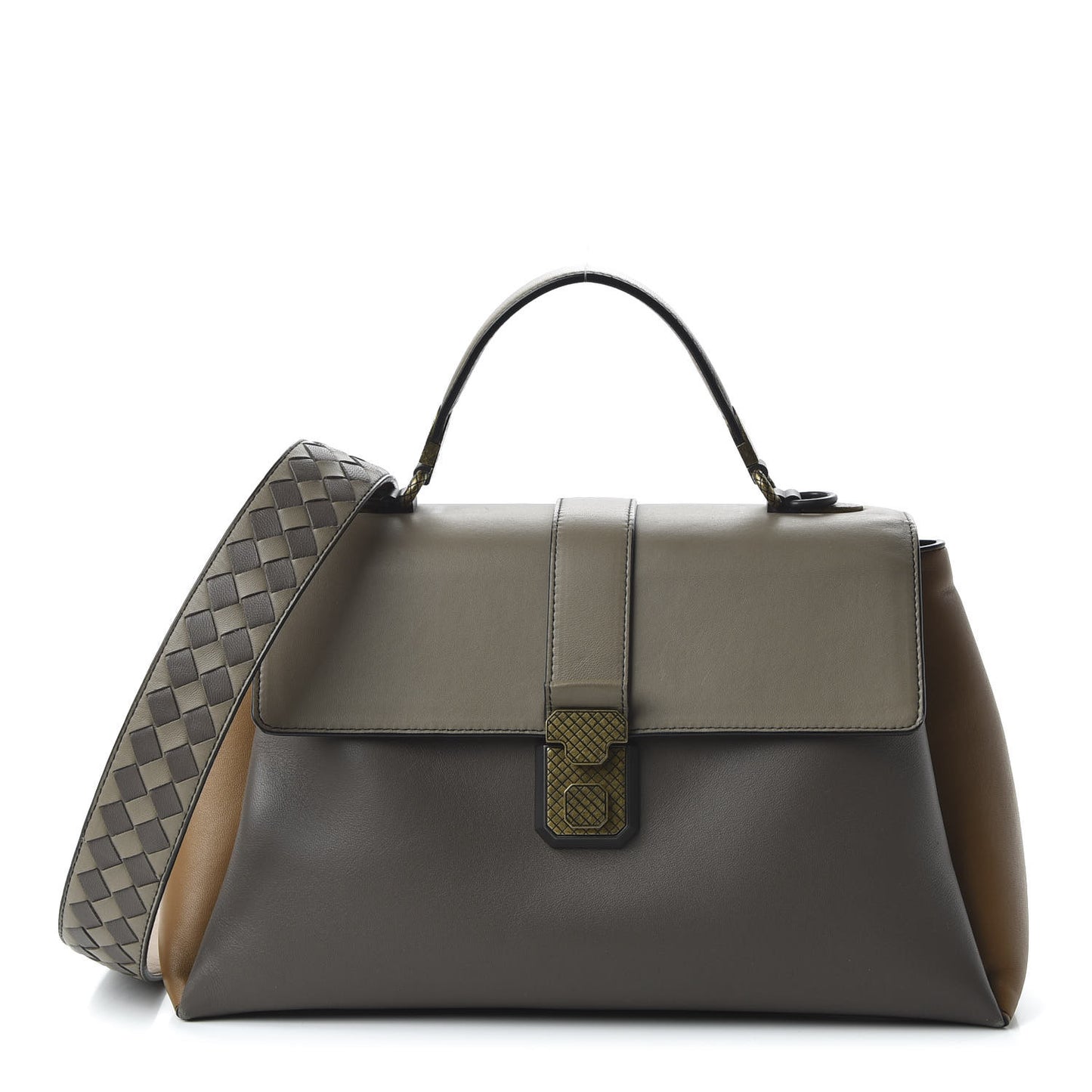 Nappa Multicolor Piazza Bag Steel New Cigar