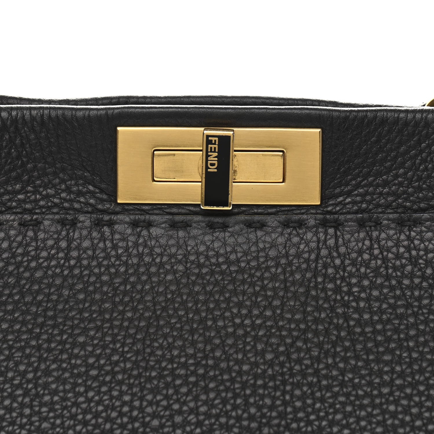 Fendi Cuoio Romano Selleria Large Peekaboo Iconic Satchel Black Moro 14 of 16