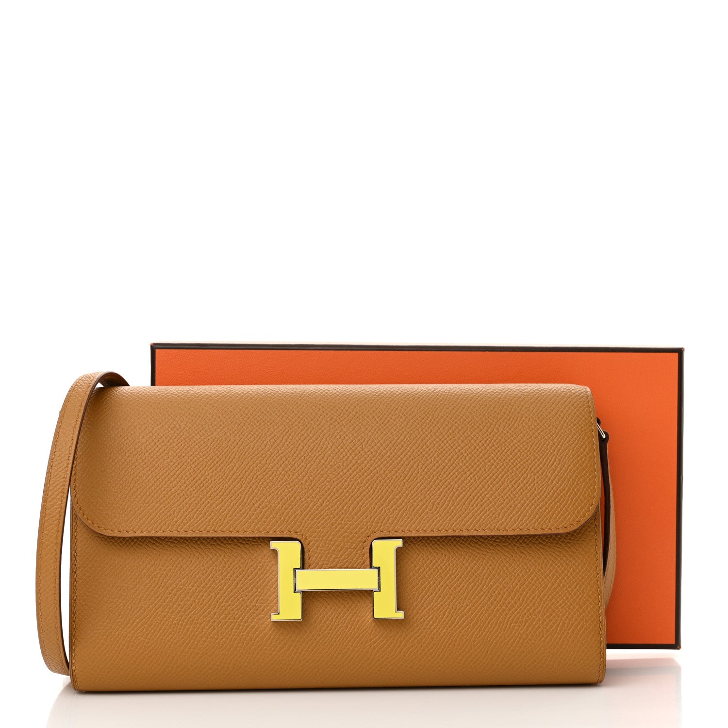 Hermes Epsom Enamel Constance Wallet To Go Sesame Lime 12 of 12