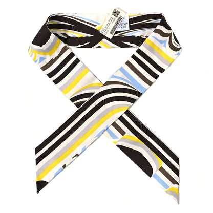 Hermes Silk Brides De Gala Shadow Twilly Marron White Jaune 1 of 4