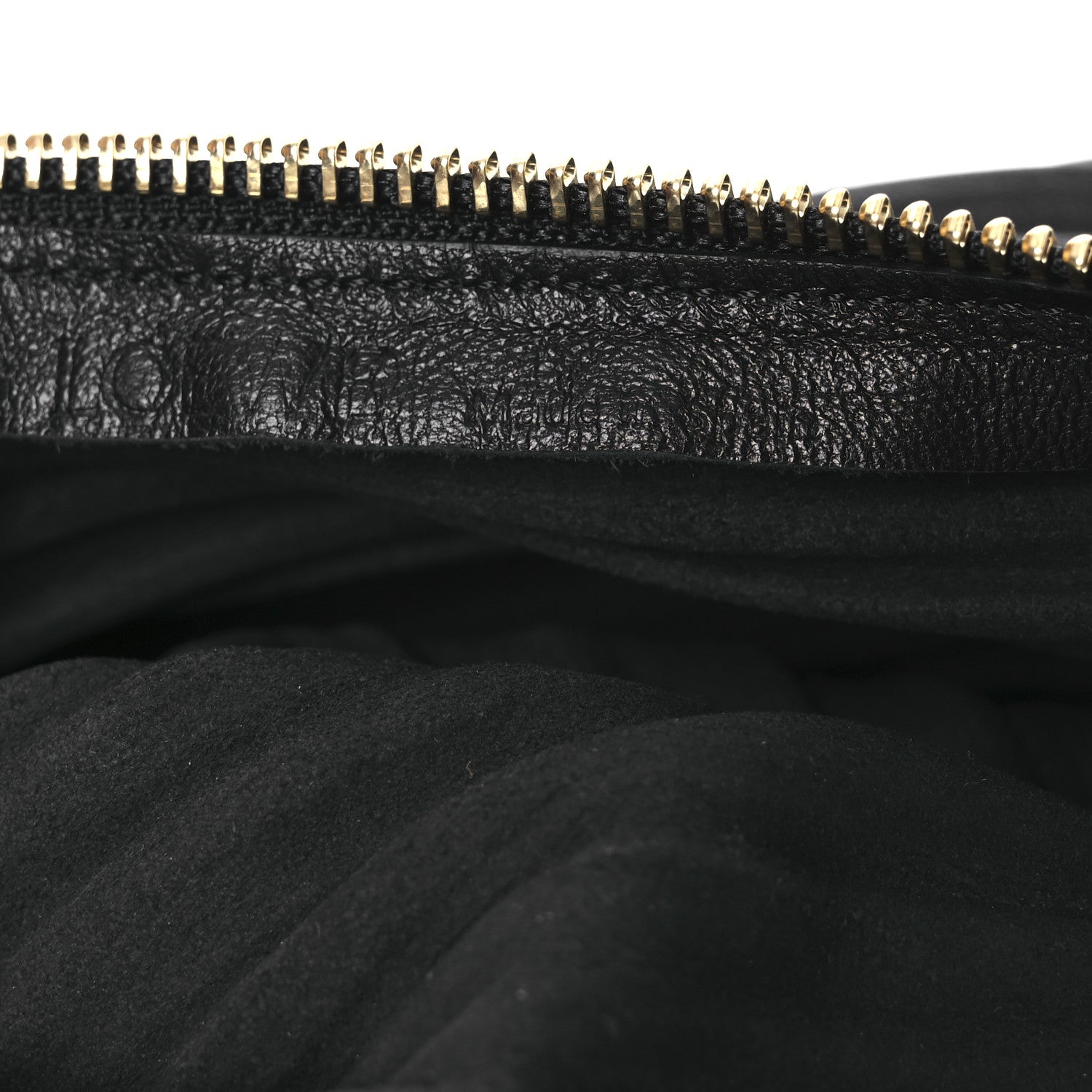 Loewe Lambskin Pleated Bracelet Pouch Chain Shoulder Bag Black 7 of 12
