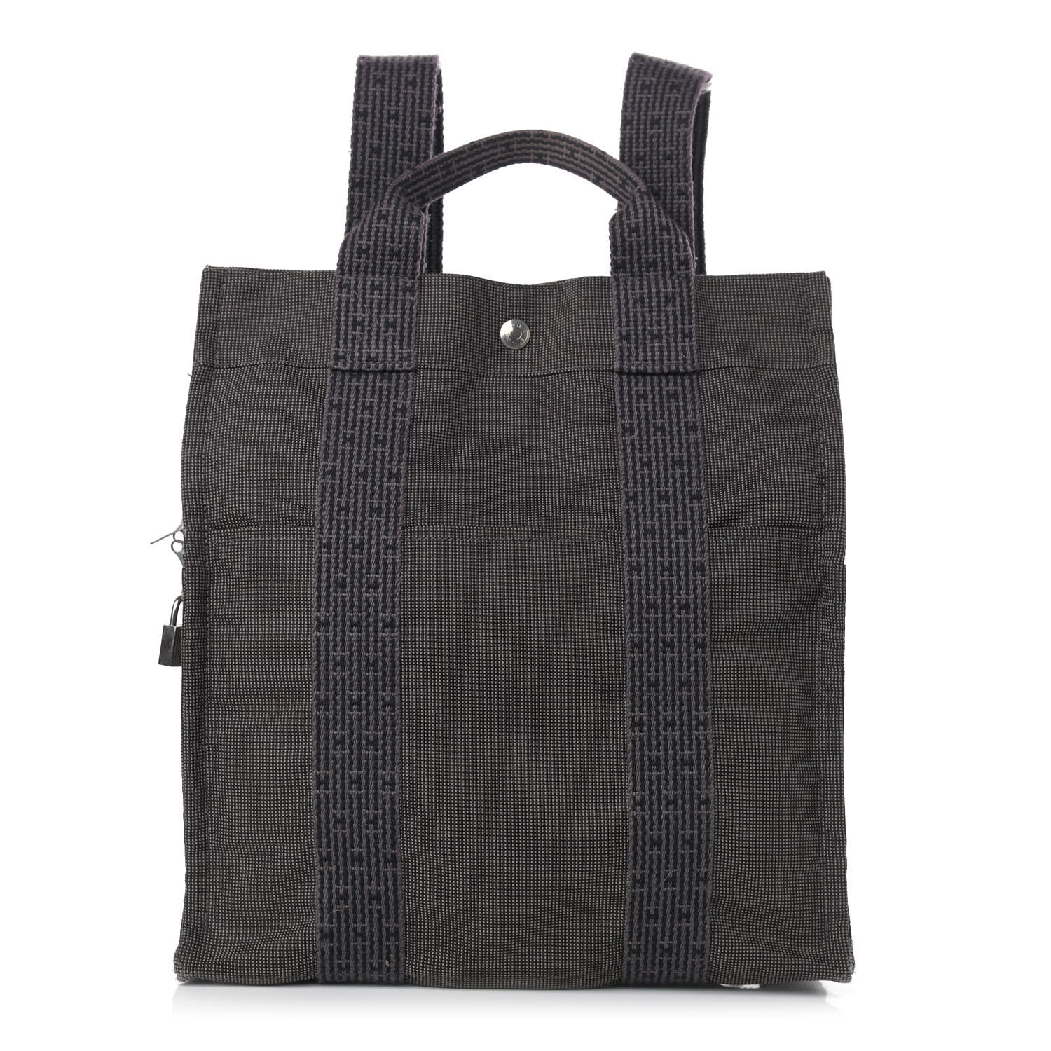 Hermes Canvas Herline Backpack Grey 1 of 8
