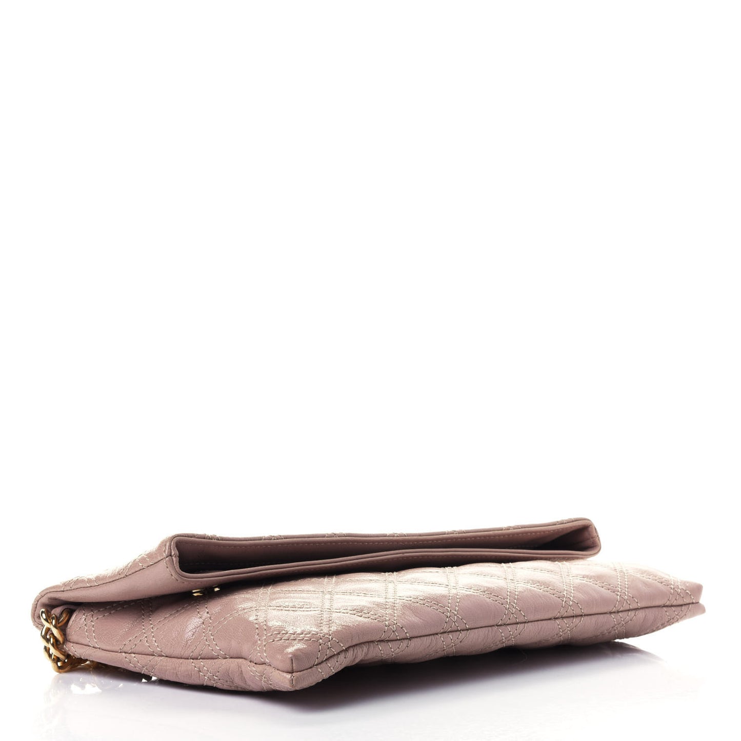 Lambskin Quilted Sandy Convertible Clutch Bag Pink