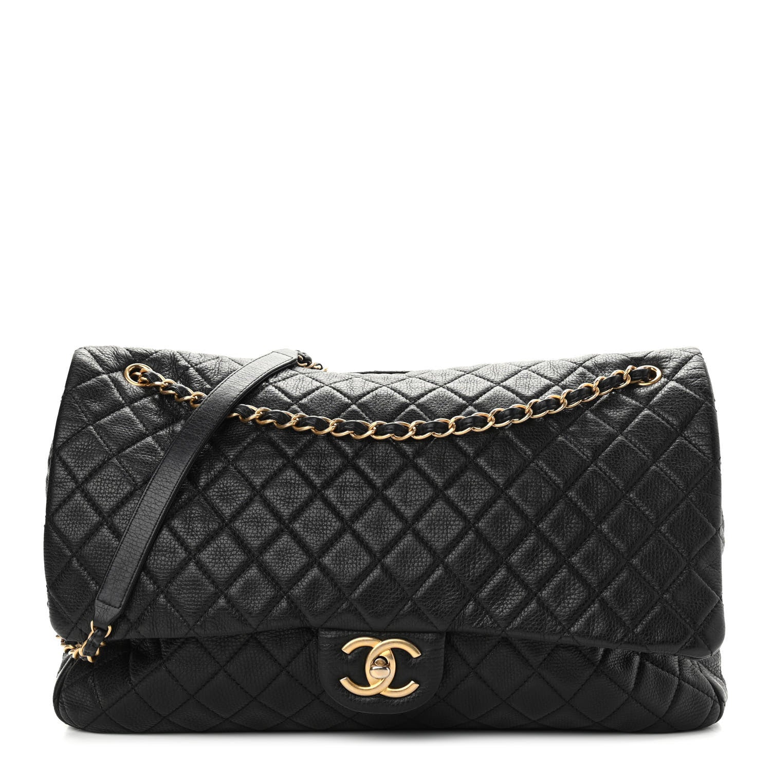 Chanel Calfskin Quilted XXL Travel Flap Bag Black 1 of 13