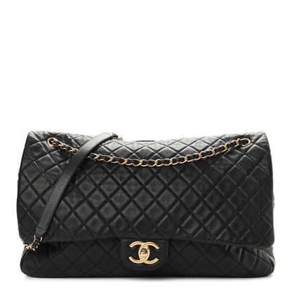 Chanel Calfskin Quilted XXL Travel Flap Bag Black 1 of 13