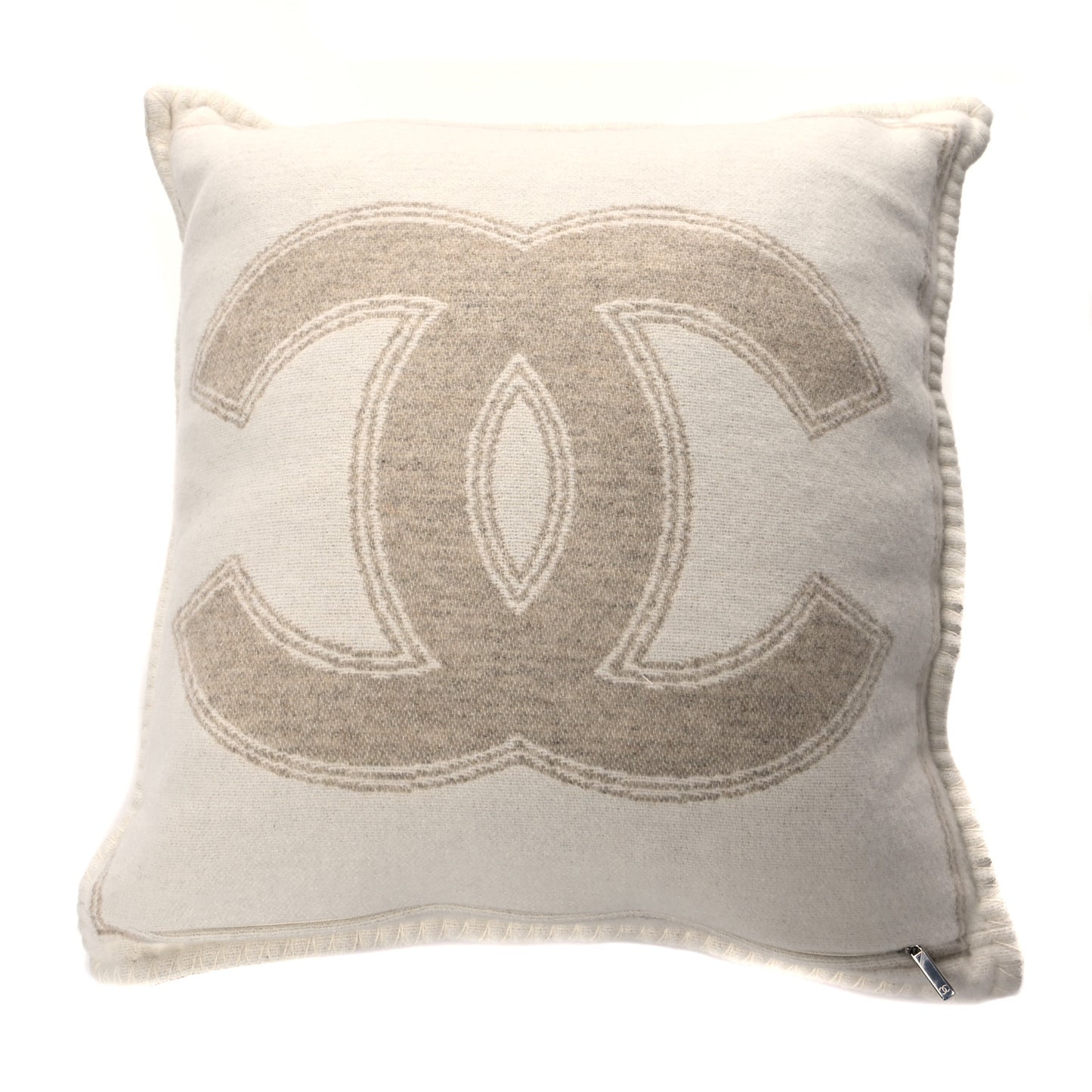 Merino Wool Cashmere CC Pillow Beige Off White