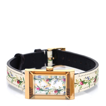 Gucci Stainless Steel Calfskin Mother of Pearl 21mm G-Frame Floral Quartz Watch 2 of 5