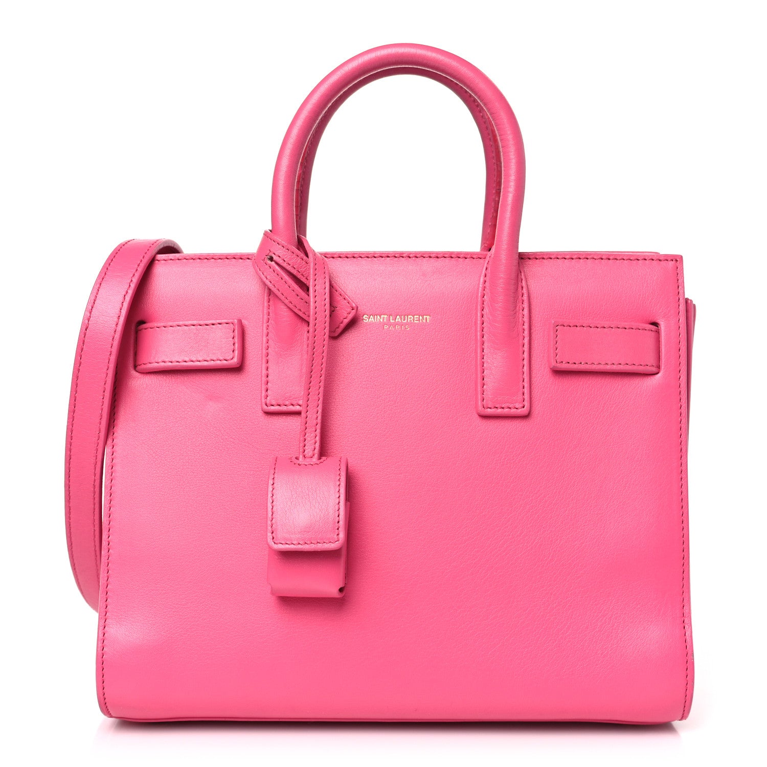 Saint Laurent Calfskin Sac De Jour Nano Lipstick Fuchsia 1 of 12