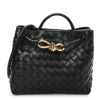 Bottega Veneta Nappa Intrecciato Small Andiamo Shoulder Bag Black 1 of 9