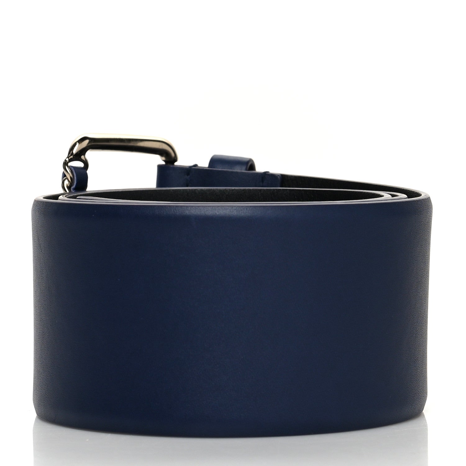 Chanel Calfskin Logo Chain Belt 80 32 Blue 2 of 7