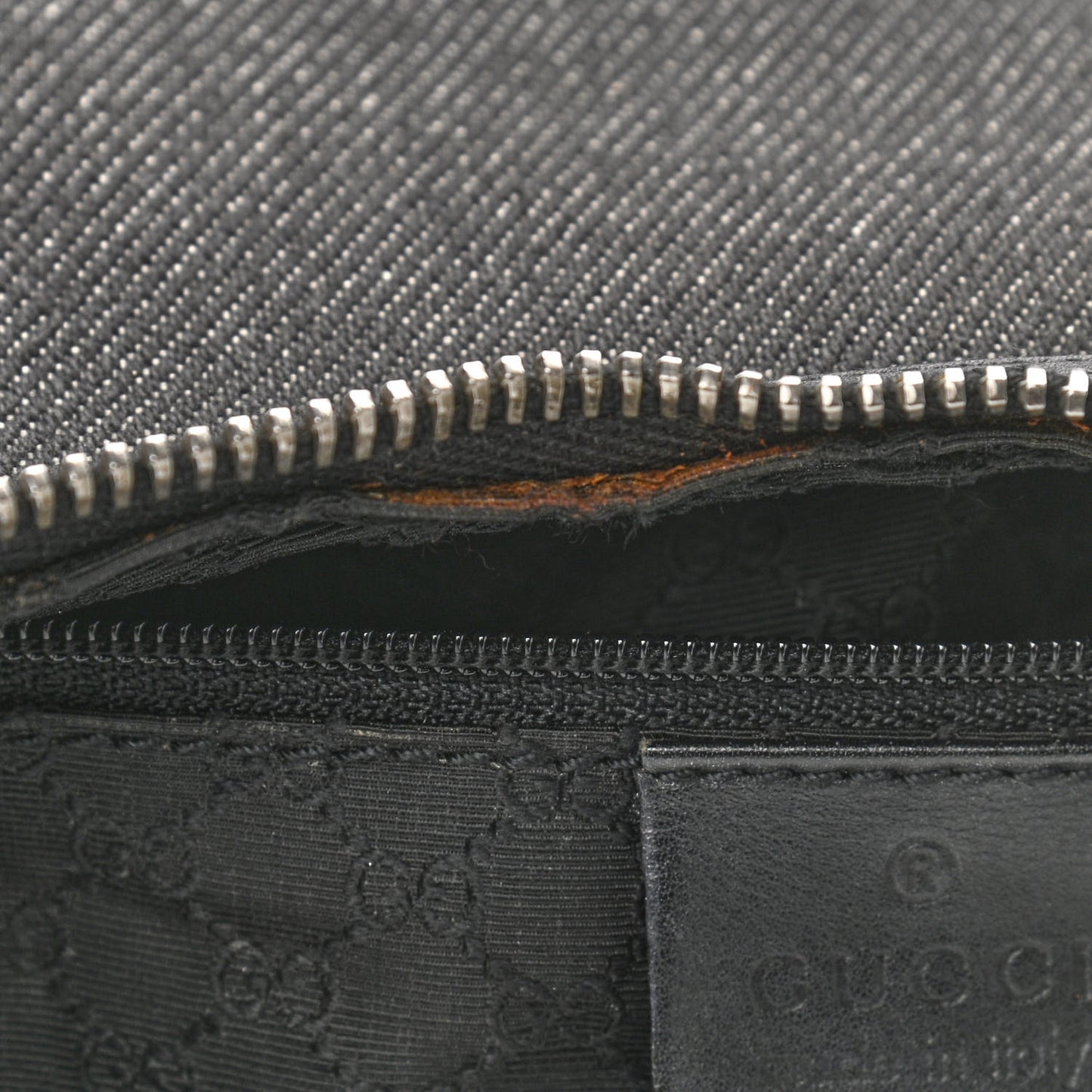 Denim Web Small Clasp Hobo Black