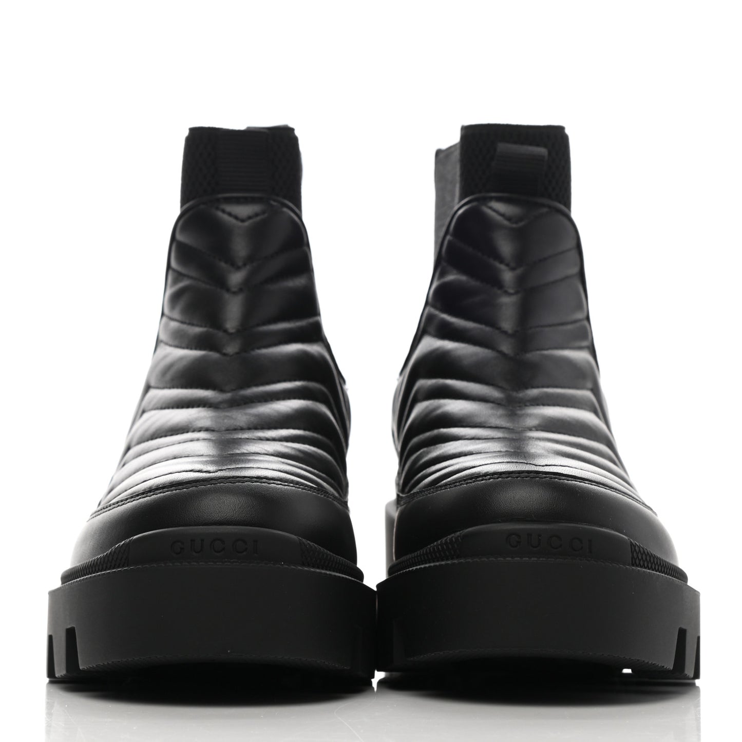 Calfskin Nappa Matelasse Frances Chelsea Boots 36 Black