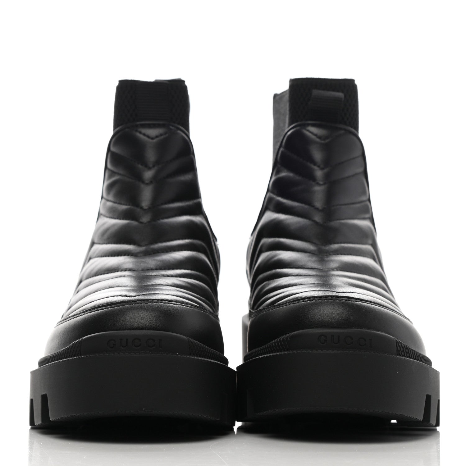 Gucci Calfskin Nappa Matelasse Frances Chelsea Boots 36 Black 2 of 8