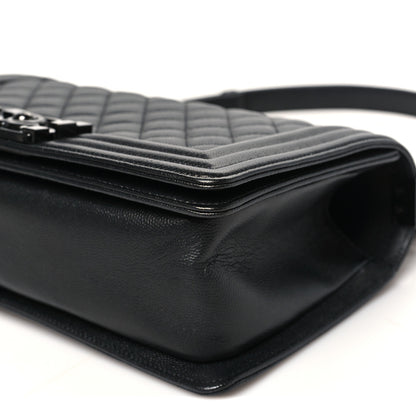 Chanel Caviar Quilted Medium Boy Flap So Black 10 of 10