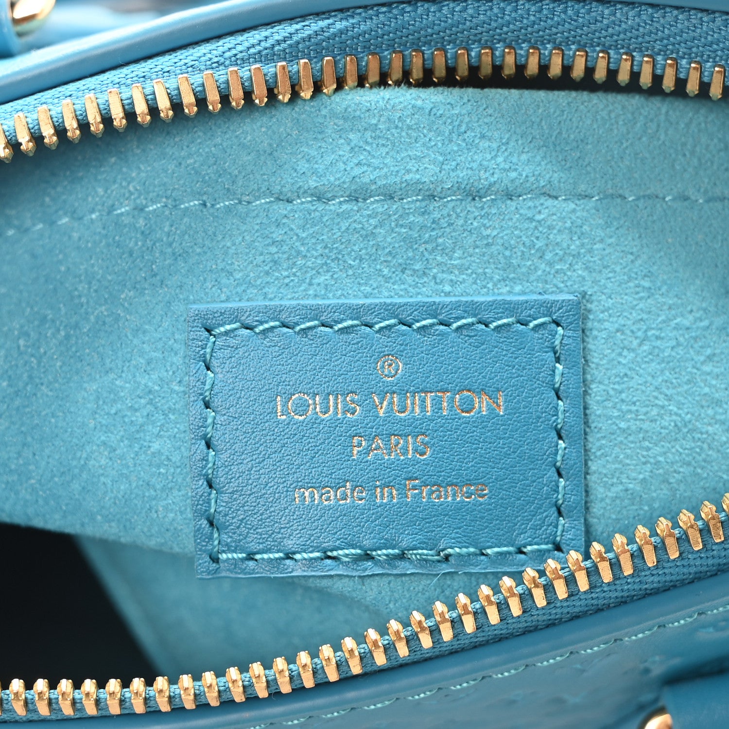 Louis Vuitton Calfskin Nanogram Embossed Speedy Bandouliere 20 Blue 6 of 7