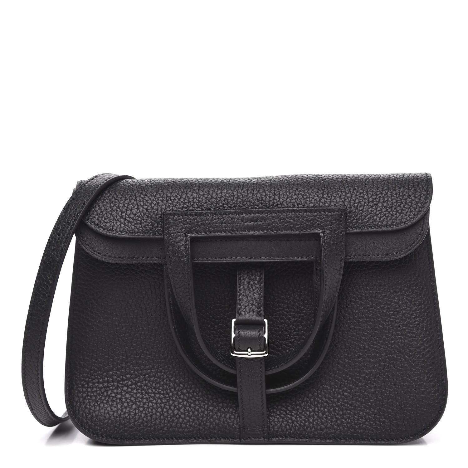 Hermes Taurillon Clemence Halzan 25 Black 1 of 12