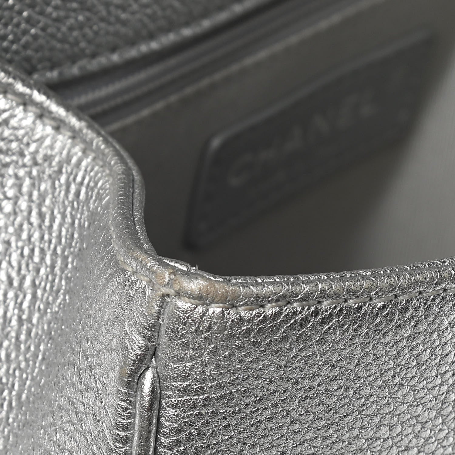 Chanel Metallic Grained Calfskin Quilted Large Casual Rock Backpack Silver 11 of 12