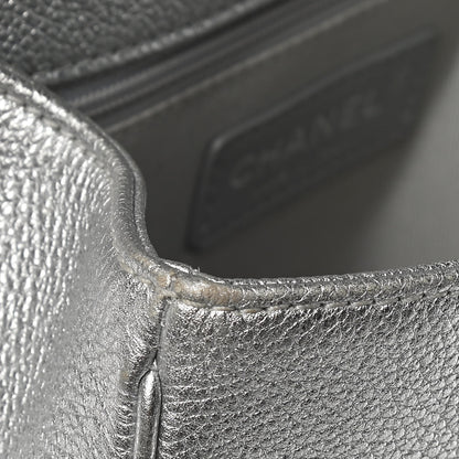 Chanel Metallic Grained Calfskin Quilted Large Casual Rock Backpack Silver 11 of 12