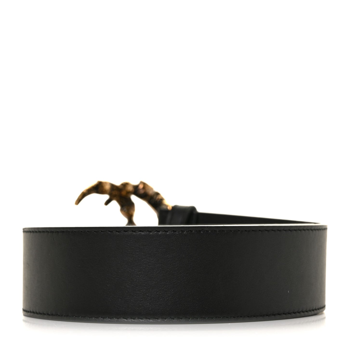 Calfskin Crystal Double G 40mm Belt 95 38 Black Multicolor