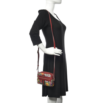 Gucci GG Supreme Monogram Flora Web Mini Ophidia Shoulder Bag Red 2 of 10