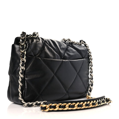 Chanel Lambskin Quilted Large Chanel 19 Flap Black 3 of 9
