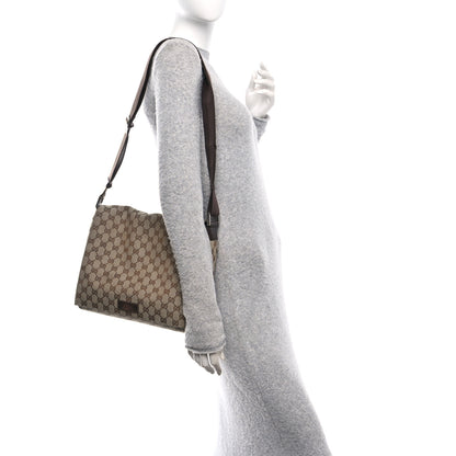 Gucci Monogram Small Flap Messenger Bag Beige Dark Brown 2 of 10