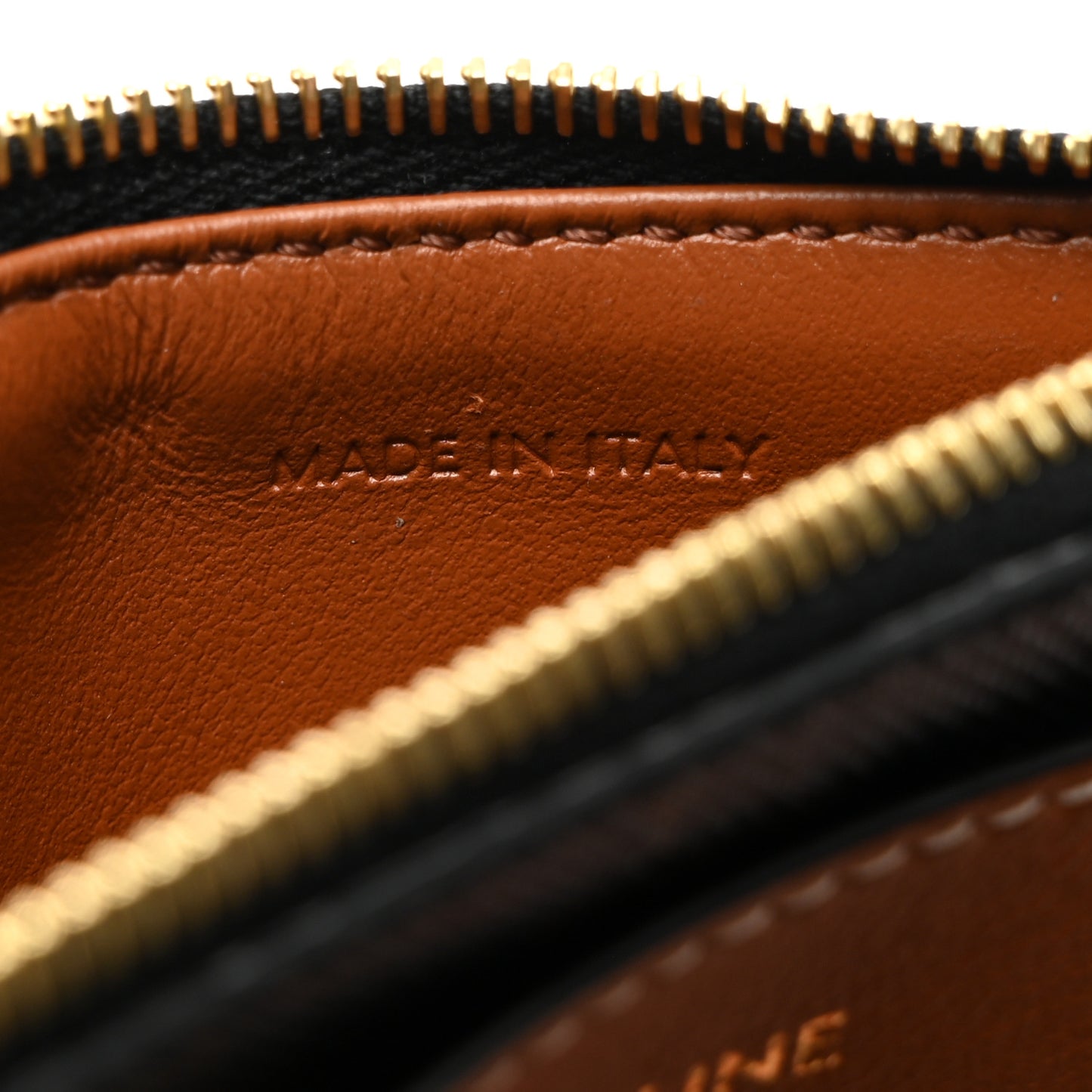 Triomphe Canvas Zipped Card Holder Tan