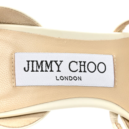 Jimmy Choo Patent Pearl Embellished Aurelie 65 Pumps 37 Latte White 7 of 8