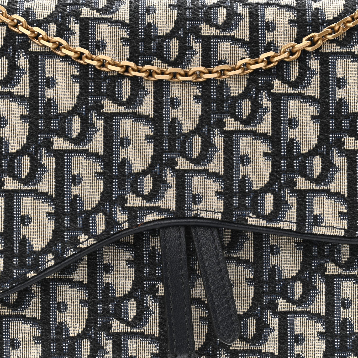 Christian Dior Oblique Saddle Chain Pouch Blue 7 of 9