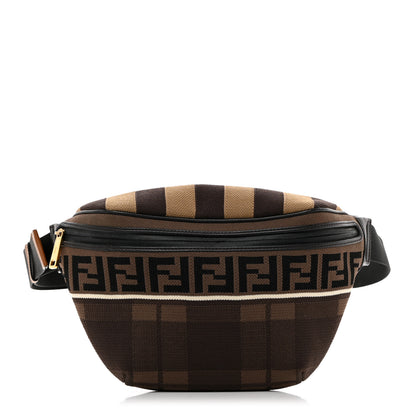 Fendi Vitello Century Maglia Pattern Mix Belt Bag Havana 1 of 11