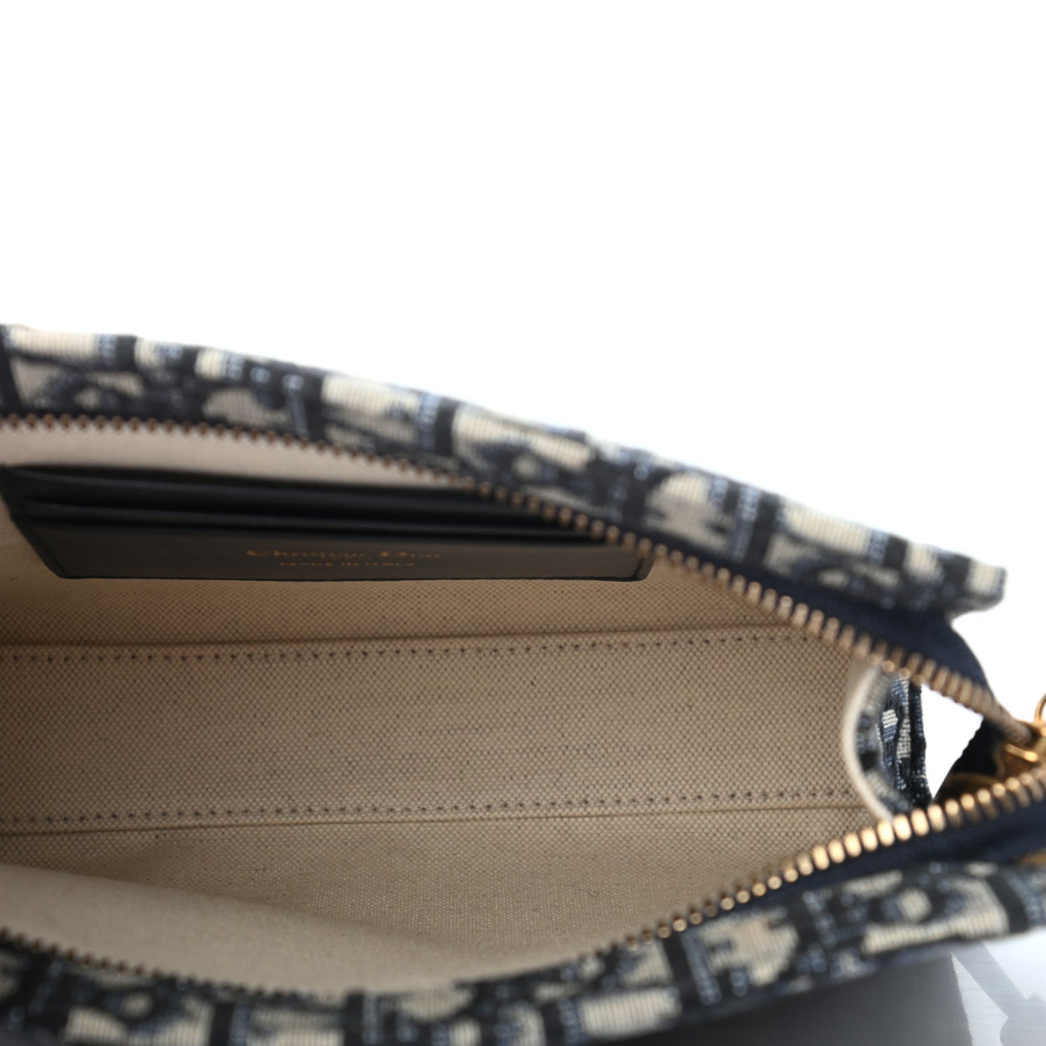 Christian Dior Oblique Zipped Pouch Clutch Blue 5 of 7