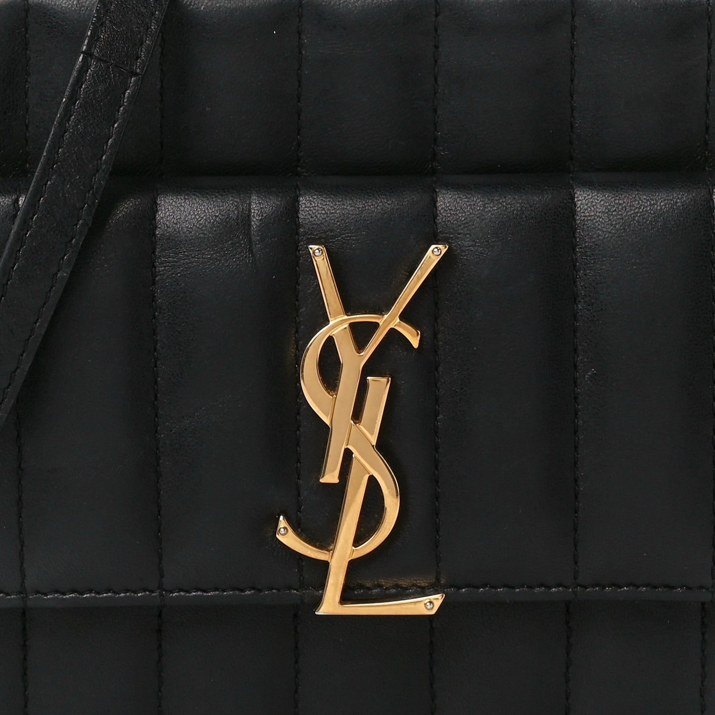 Lambskin Matelasse Monogram Vicky Camera Bag Black