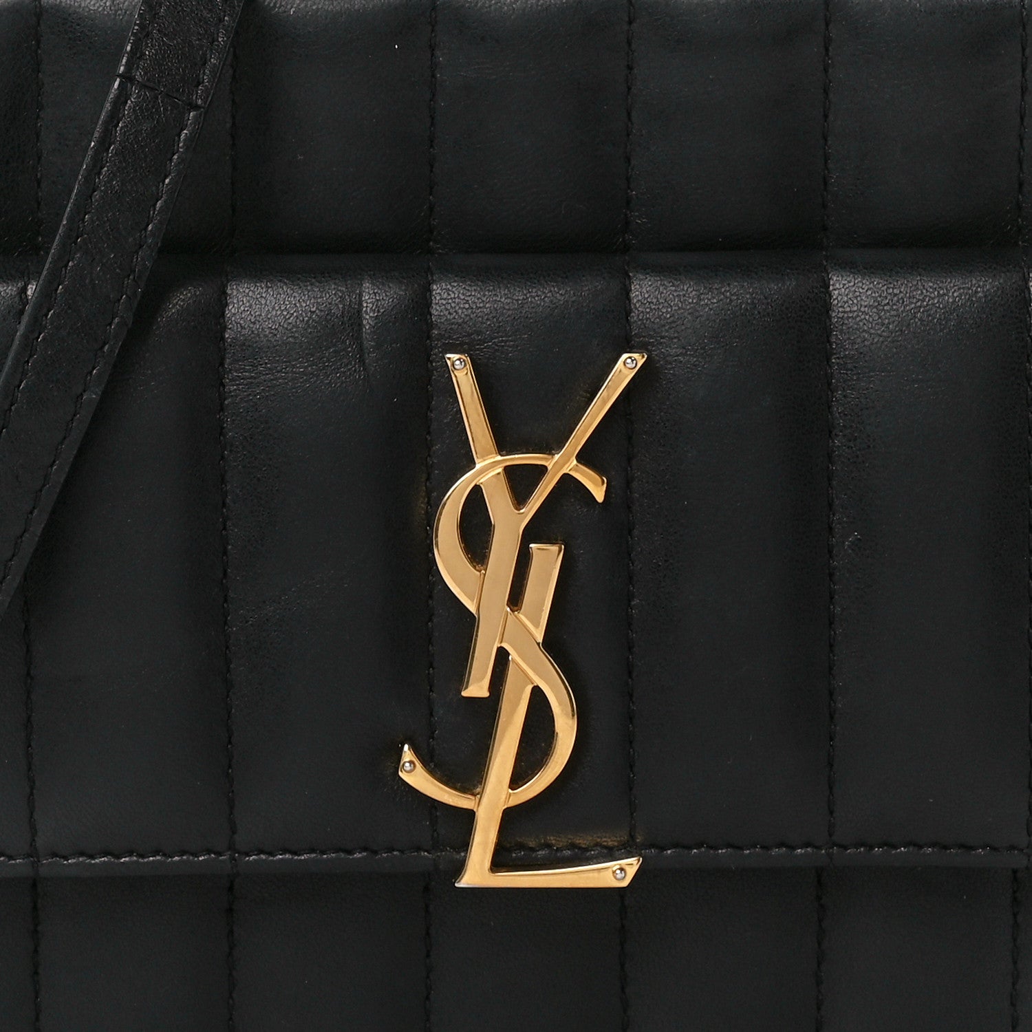 Saint Laurent Lambskin Matelasse Monogram Vicky Camera Bag Black 8 of 10