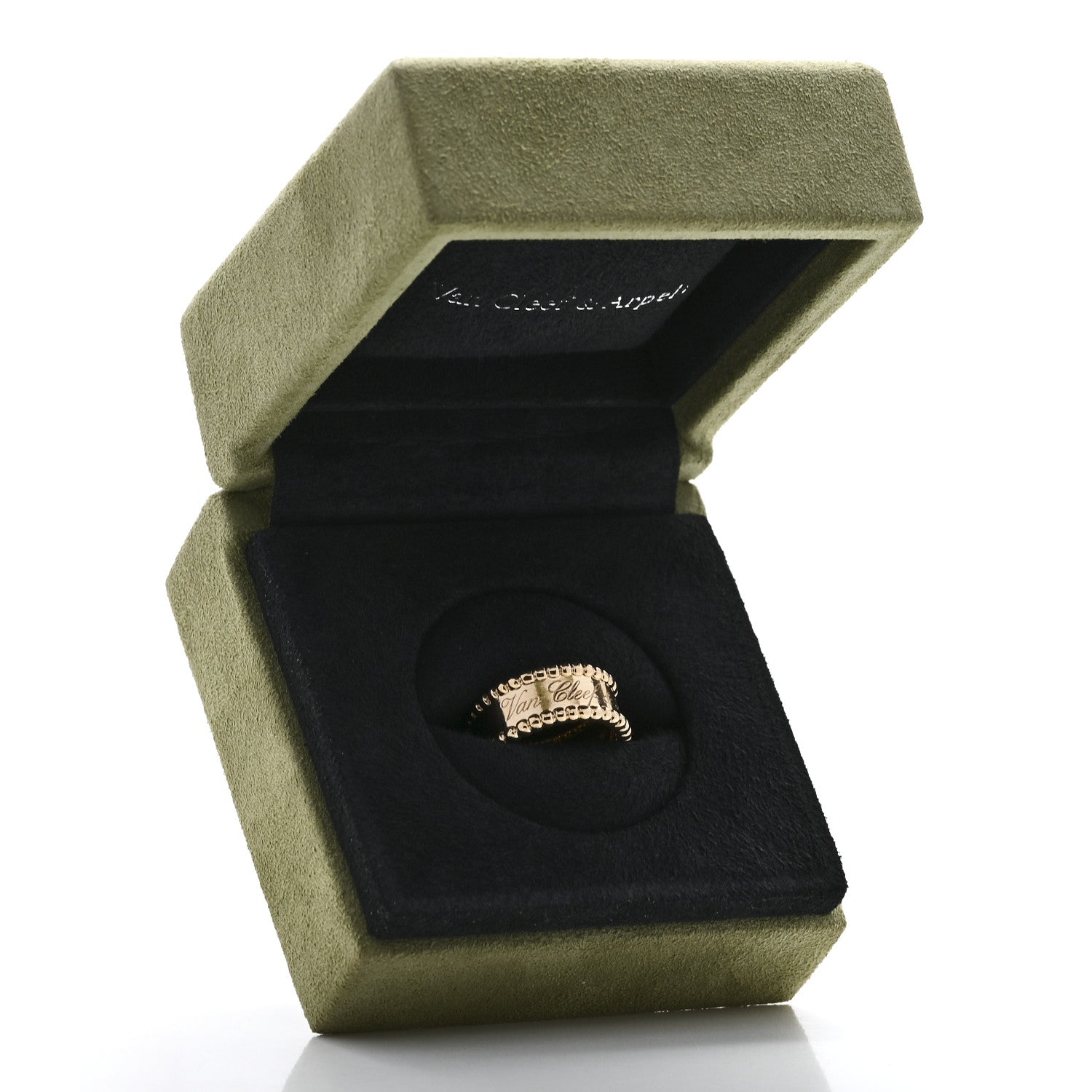 Van Cleef & Arpels 18K Yellow Gold Perlee Signature Ring 46 3.75 6 of 6