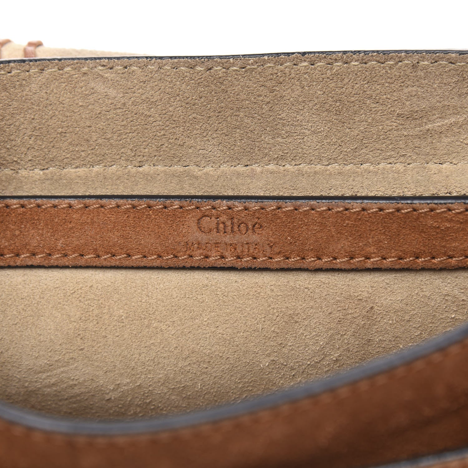 Chloe Suede Calfskin Braided Mini Hudson Shoulder Bag Caramel 6 of 15