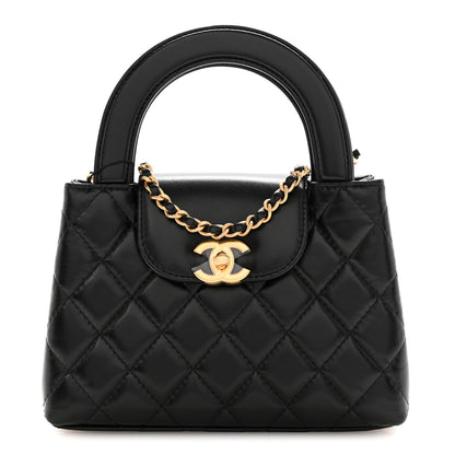 Chanel Shiny Aged Calfskin Quilted Nano Kelly Shopper Black 1 of 11