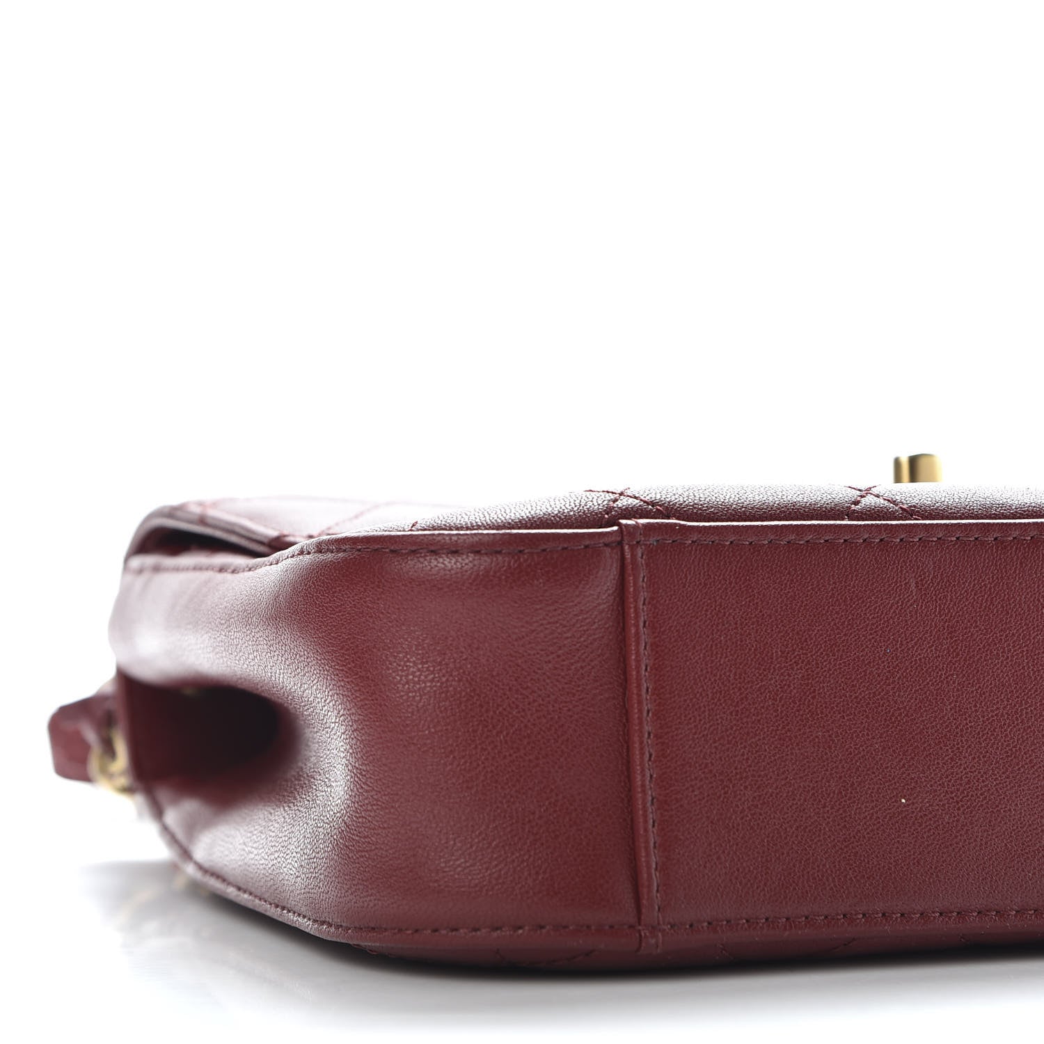 Chanel Lambskin Quilted Chain Infinity Top Handle Flap Burgundy 5 of 8