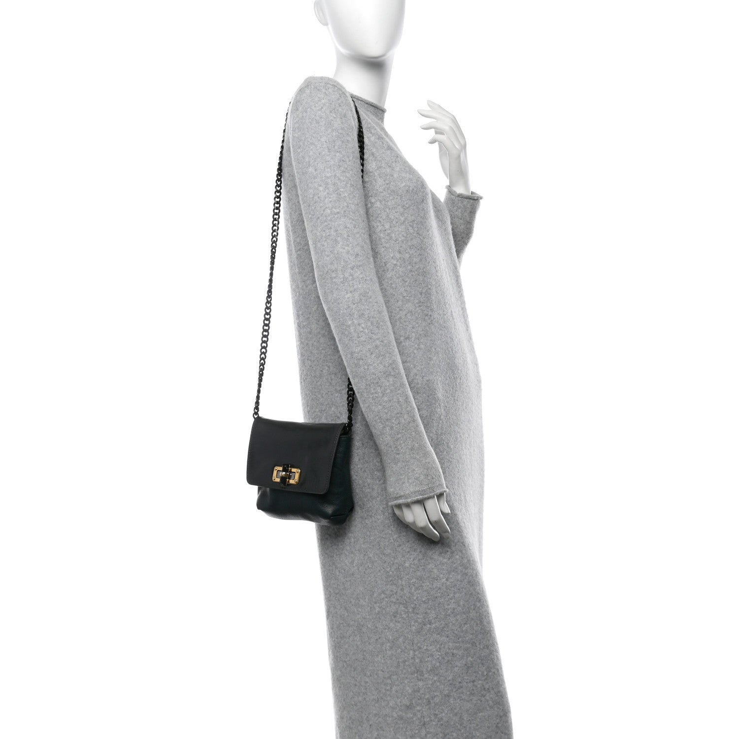 Lanvin Calfskin Mini Happy Edgy Crossbody Green 2 of 9