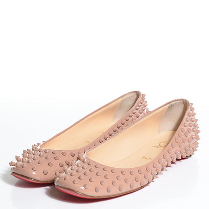 Christian Louboutin Patent Gozul Spikes Flats 41 Nude 3 of 8