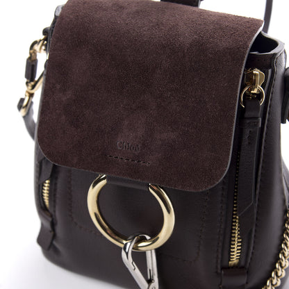 Chloe Suede Calfskin Mini Faye Backpack Carbon Brown 9 of 9