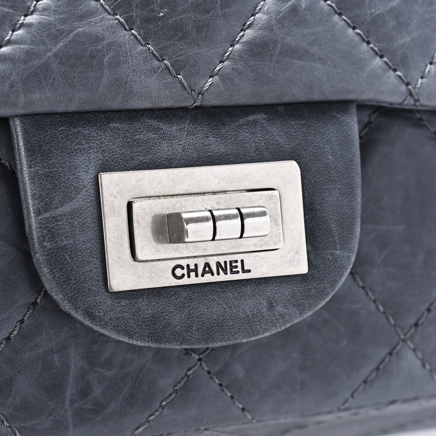 Aged Calfskin Quilted 50th Anniversary 2.55 Reissue 227 Flap Grey