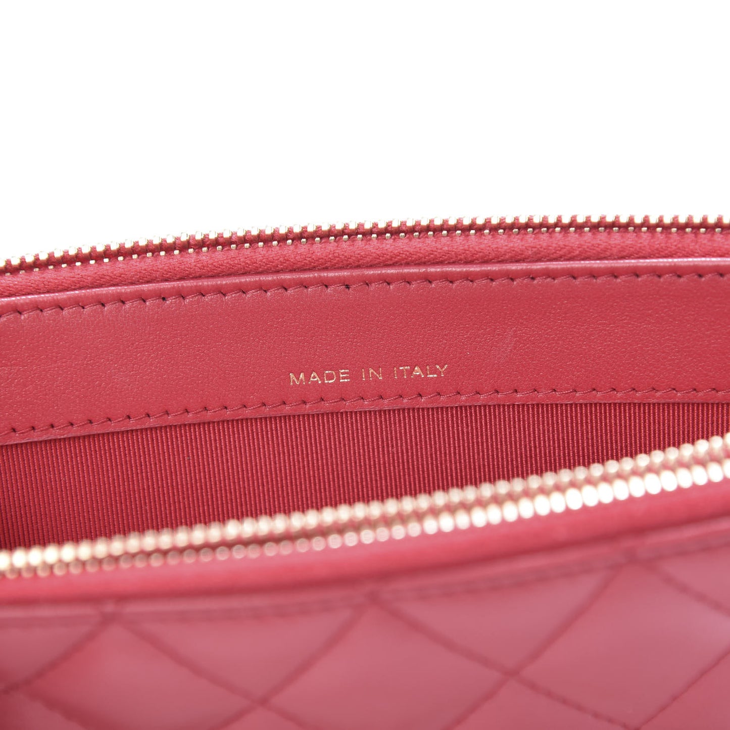 Lambskin Quilted Small Clutch With Chain Red