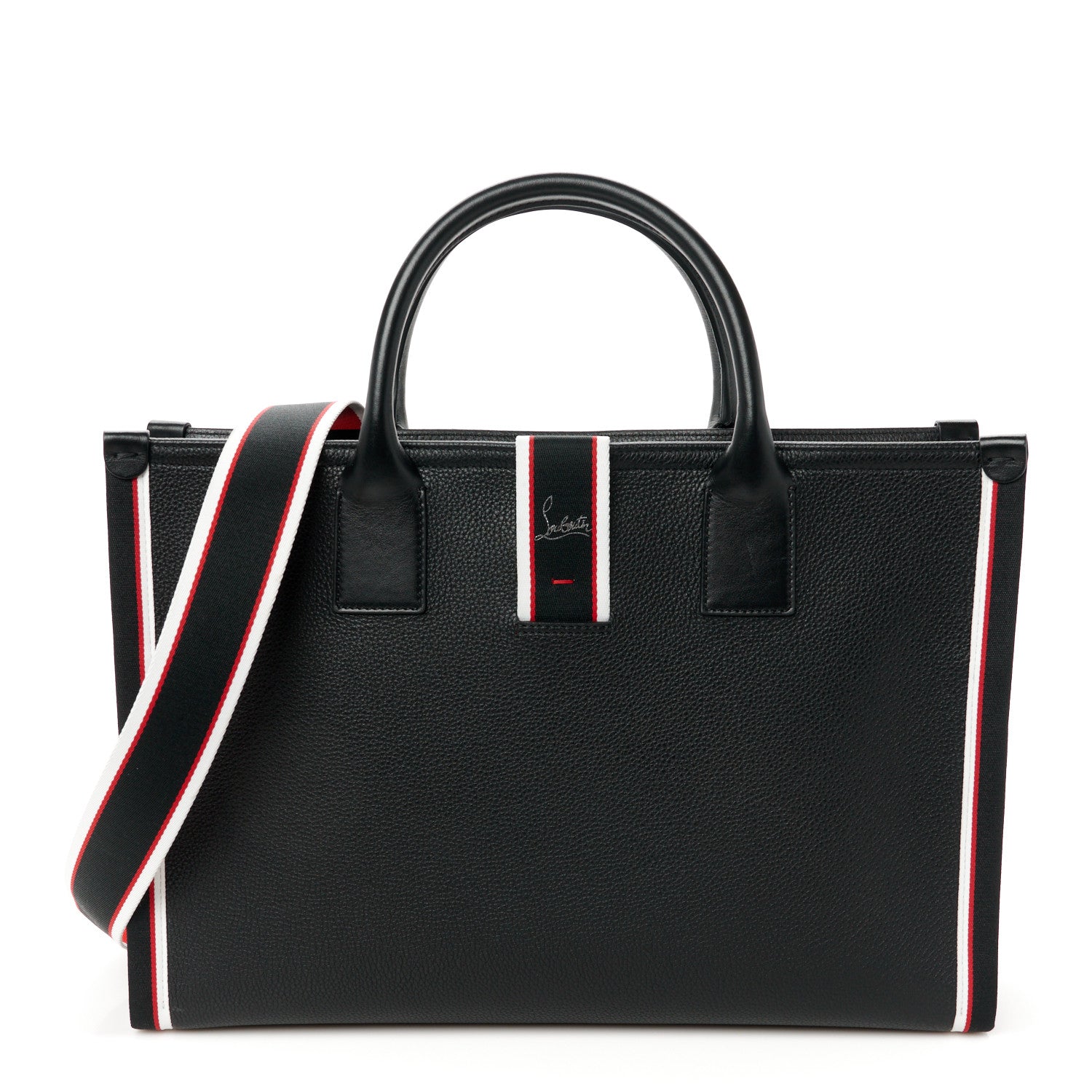 Christian Louboutin Grained Calfskin Nastroloubi Tote Black 1 of 10