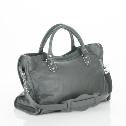 Balenciaga Agneau Silver Metallic Edge Hardware City Gris Cendre 3 of 7