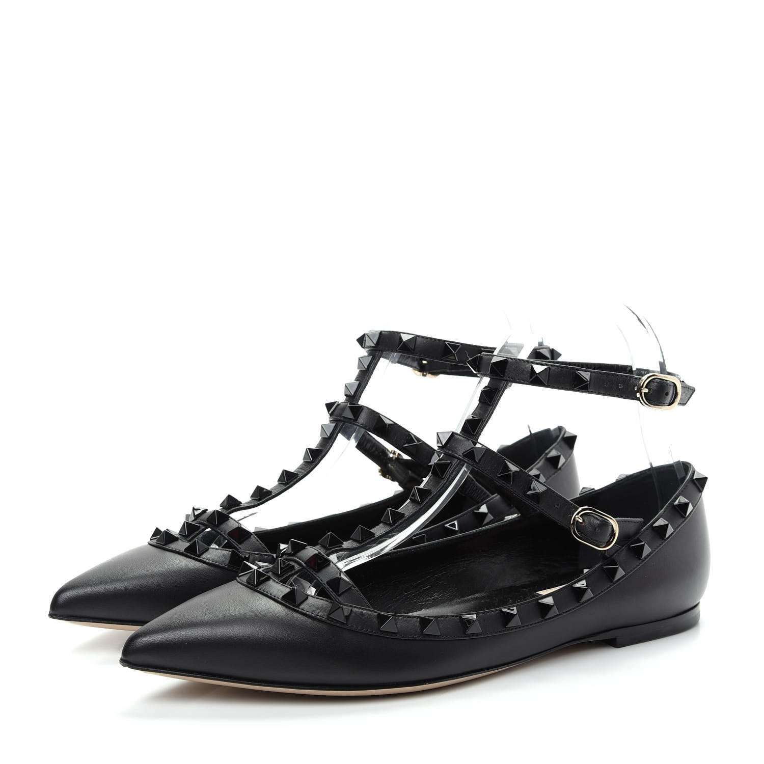 Valentino Garavani Nappa Rockstud Cage Ballerina Flats 39 Black 3 of 9