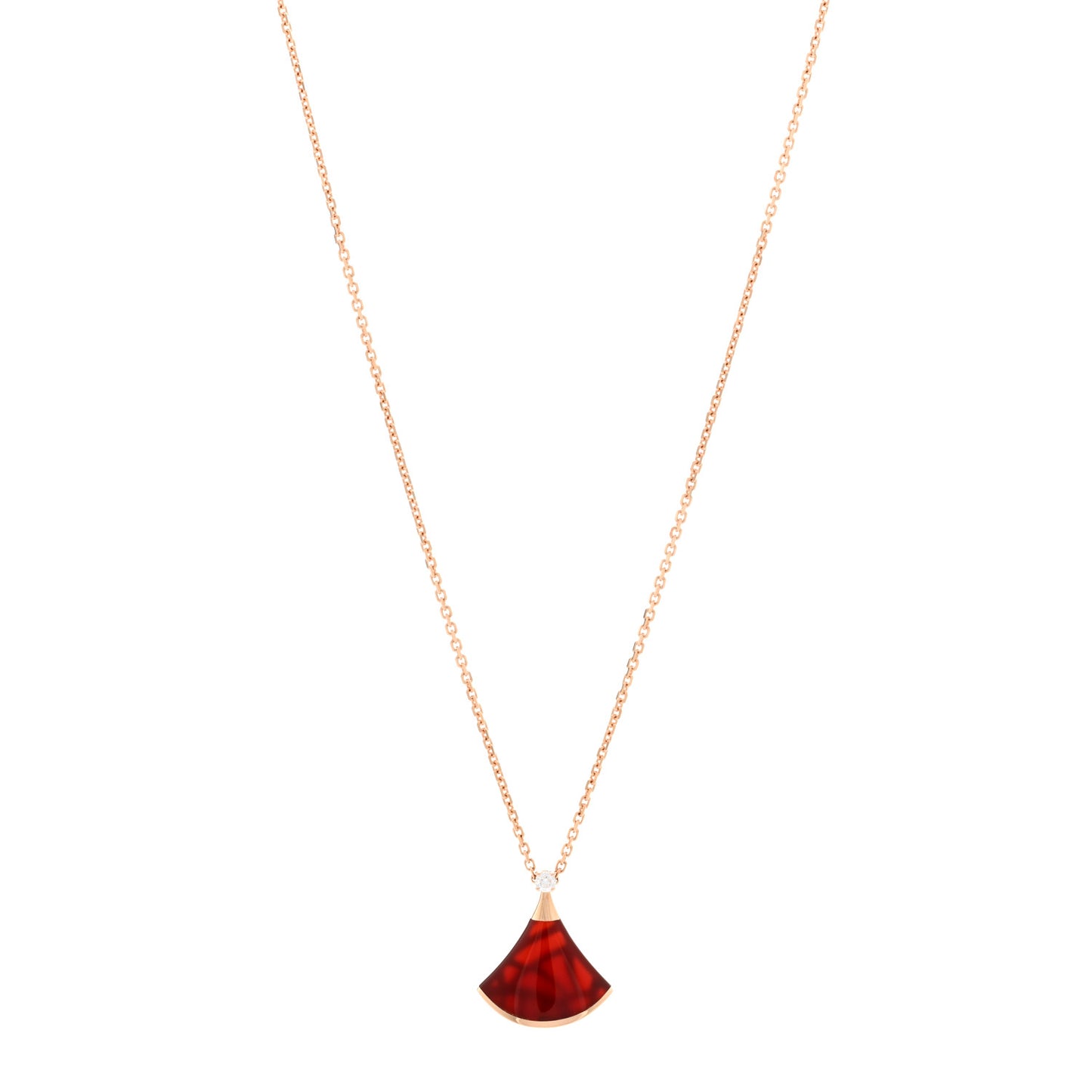 18K Rose Gold Diamond Carnelian Divas' Dream Pendant Necklace