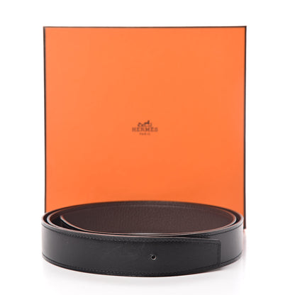 Hermes Box Togo 32mm Belt Strap 110 Black Chocolate 7 of 7